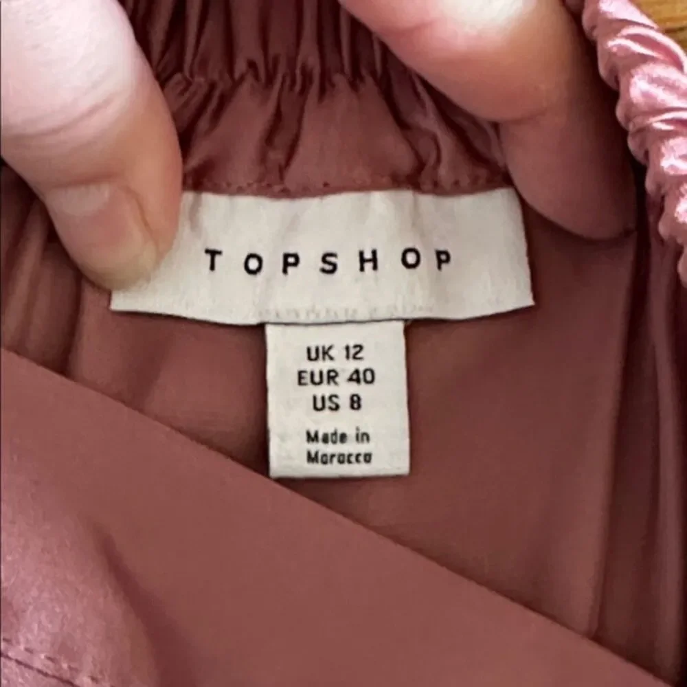 Topshop Tiered Satin Maxi Skirt Size 8 Pull On Feminine Girly Fairy Dusty Rose - Picture 7 of 11